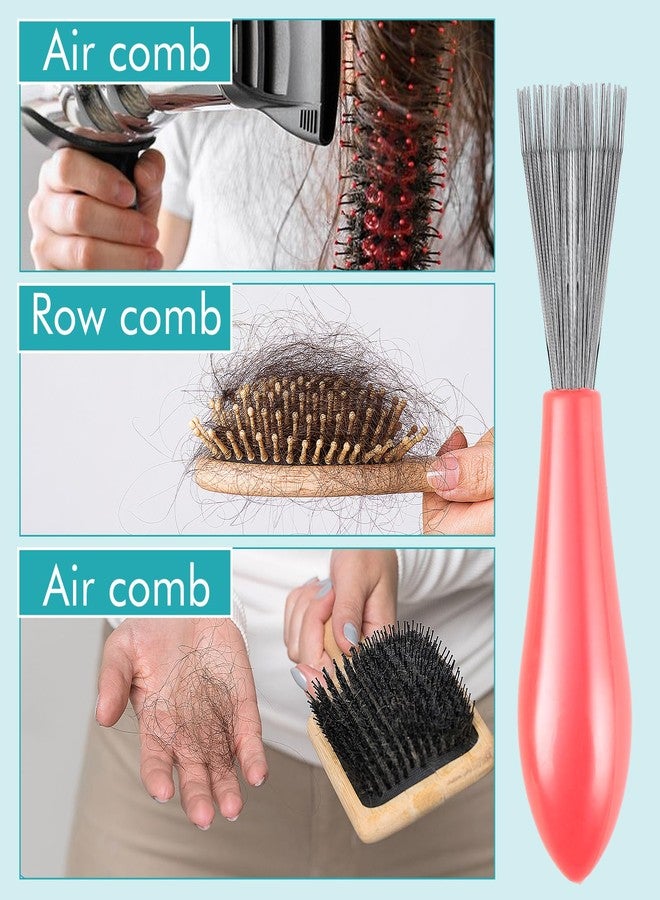 WJIAAA Hair Brush Cleaner Tool Set, 4 Pcs Hairbrush Cleaner with Rake Design Metal Wire Comb Remover Mini Instrument Hairstylist Essentials Wooden Handle for Home Salon Removing Hairs Dust Dirt Lint - Image 5